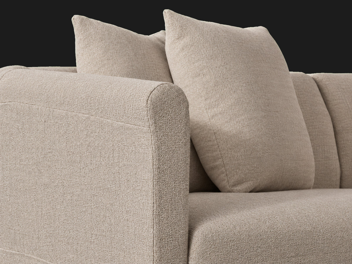 Dalia Sectional — upholstery detail in Performance Textural Weave Earthen