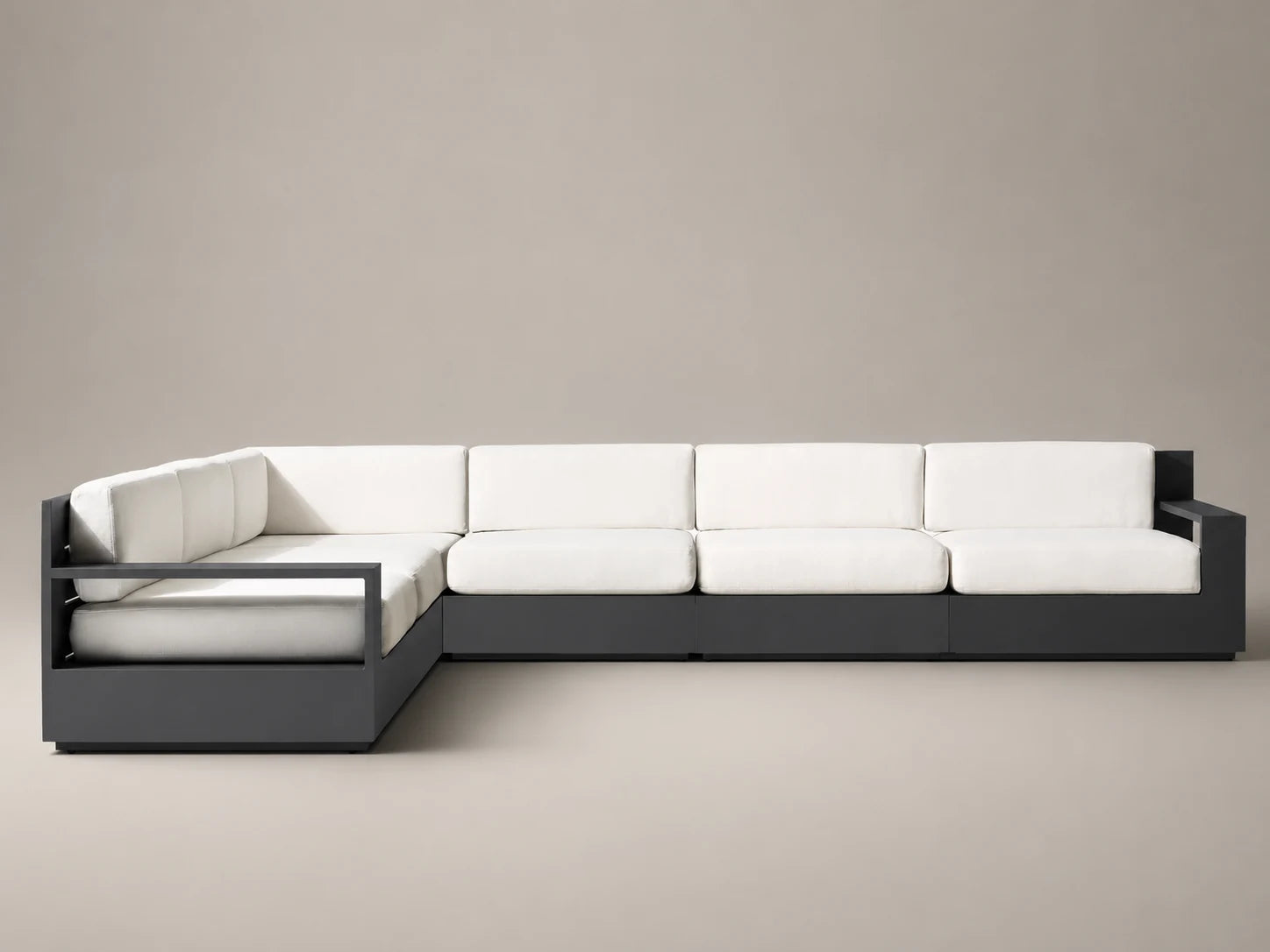 Outdoor Modular L-Sectional Sofa, Aluminum Frame, Performance Fabric, product view