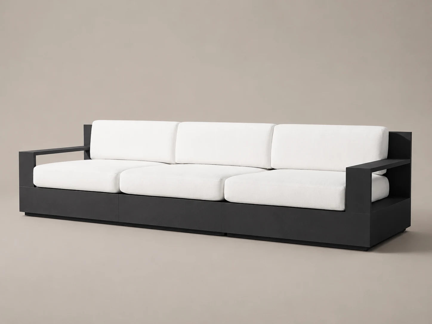 Outdoor Modular Three-Seat Sofa, Aluminum Frame, Performance Fabric, product view