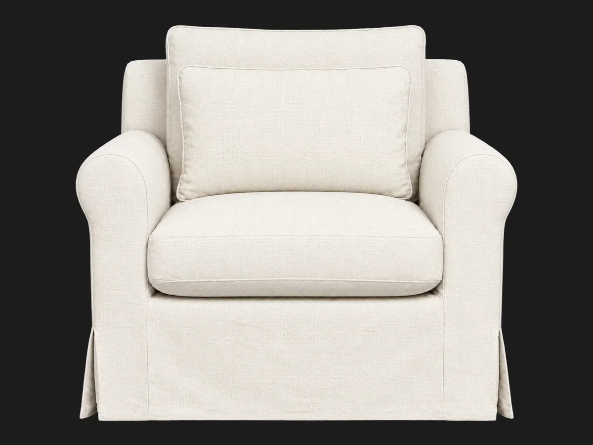 Elias Swivel Chair in Performance Linen Weave Flour