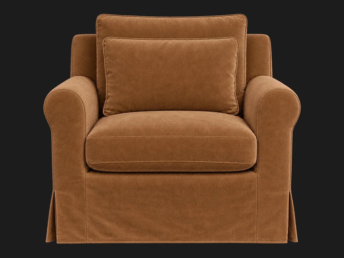 Elias Swivel Chair in Performance Velvet Cider