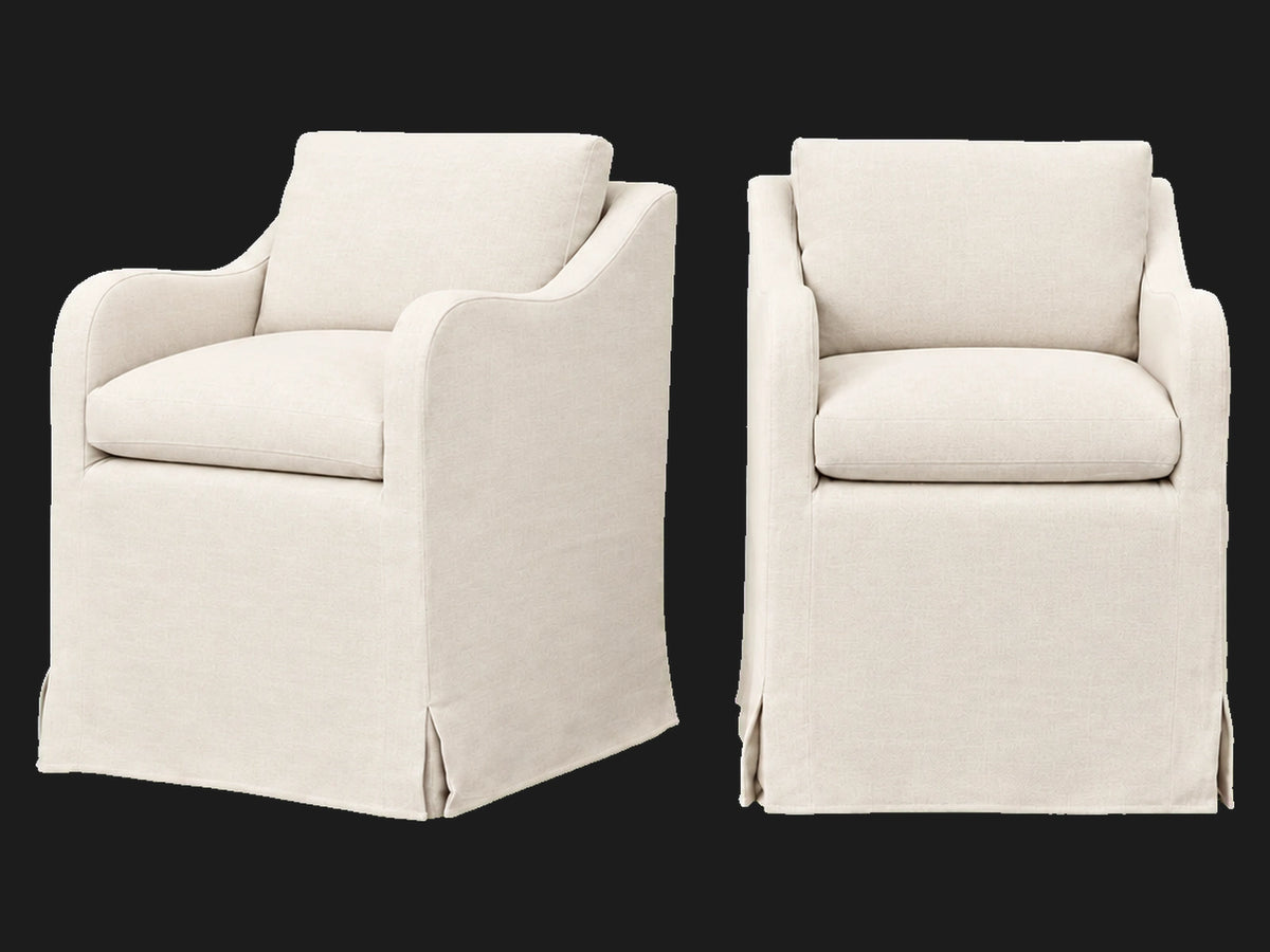 Esmé Dining Chair 2-piece set in Performance Linen Weave Flour - main view