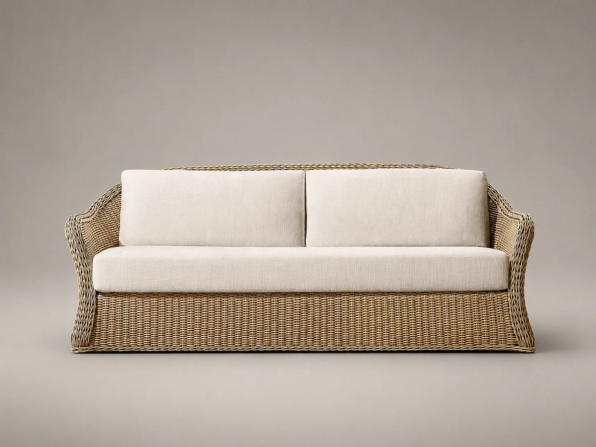 Outdoor Sofa, Wicker Frame, Performance Fabric, product view