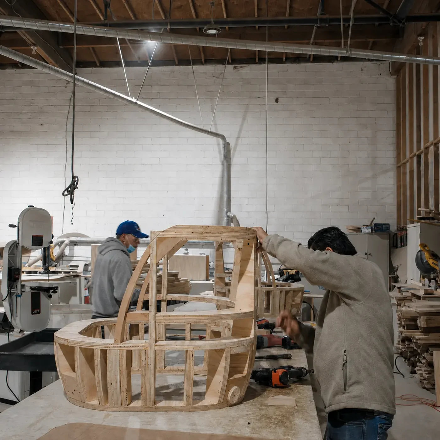Curved wood frame carpentry and structural production capability