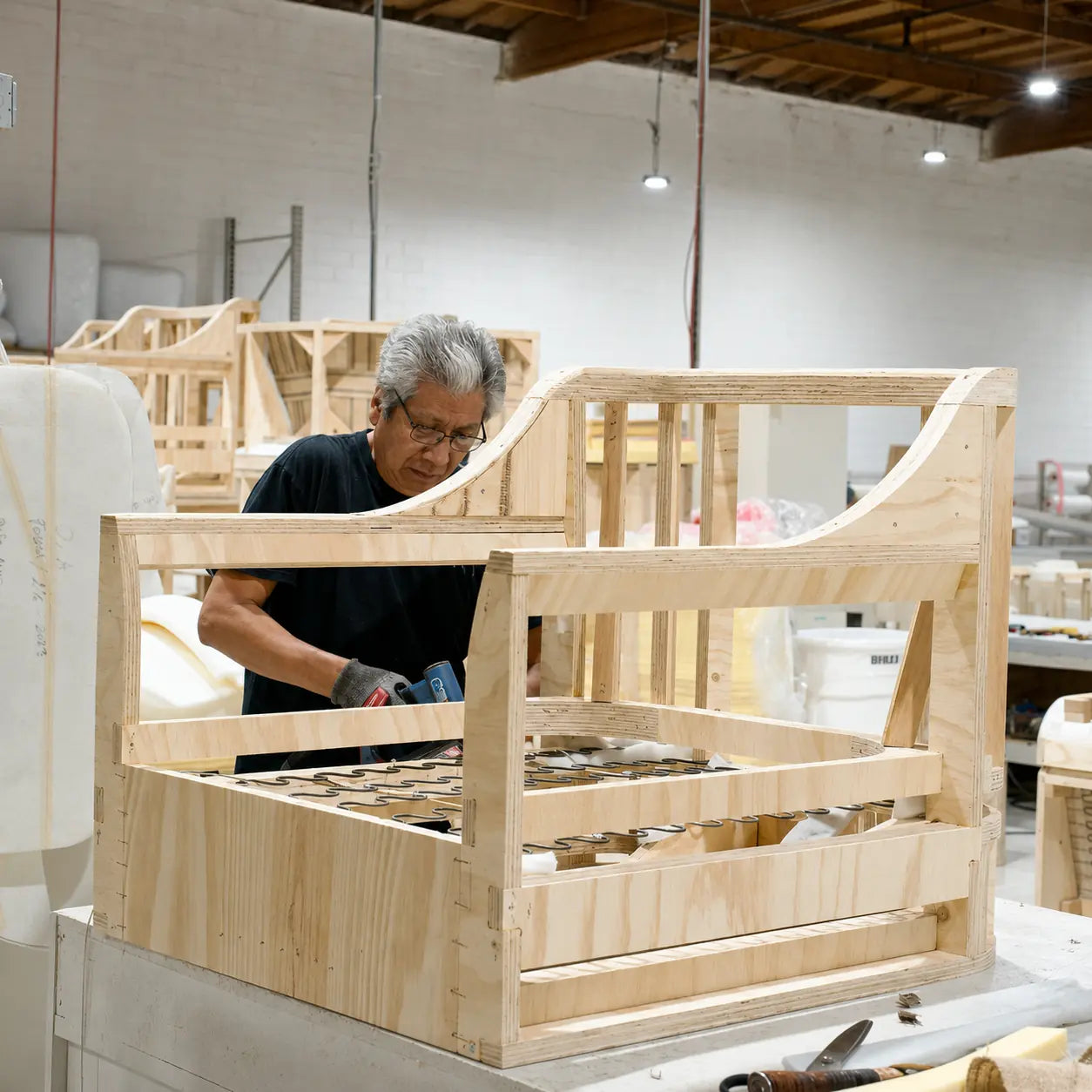Chair frame spring assembly capability
