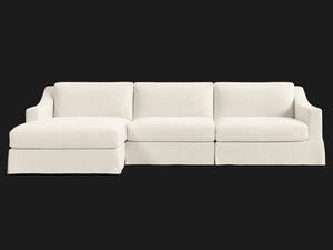 MODENA SLIPCOVERED MODULAR SLOPE ARM 4-PIECE LEFT-ARM CHAISE SECTIONAL