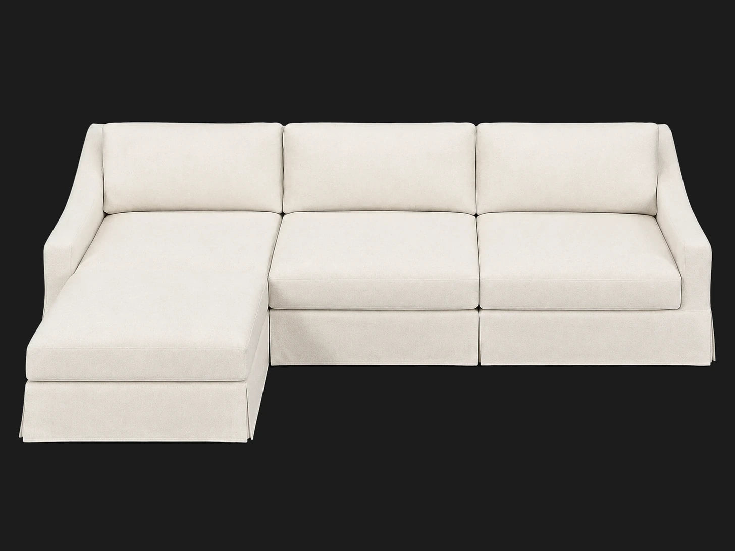 MODENA 4-Piece Left-Arm Chaise Sectional in Italian Brushed Wool Vanilla – Elevated