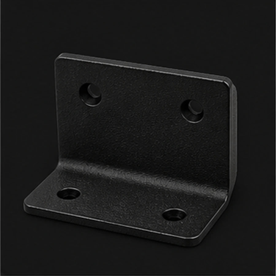 Black powder coated steel hardware finish sample