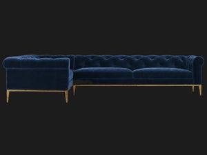 Italia Chesterfield Right-Arm L-Sectional – Metal Base