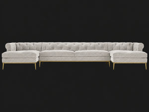 Italia Chesterfield U-Chaise Sectional – Metal Base