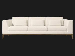 Italia Taper Arm 3-Cushion Sofa – Metal Base