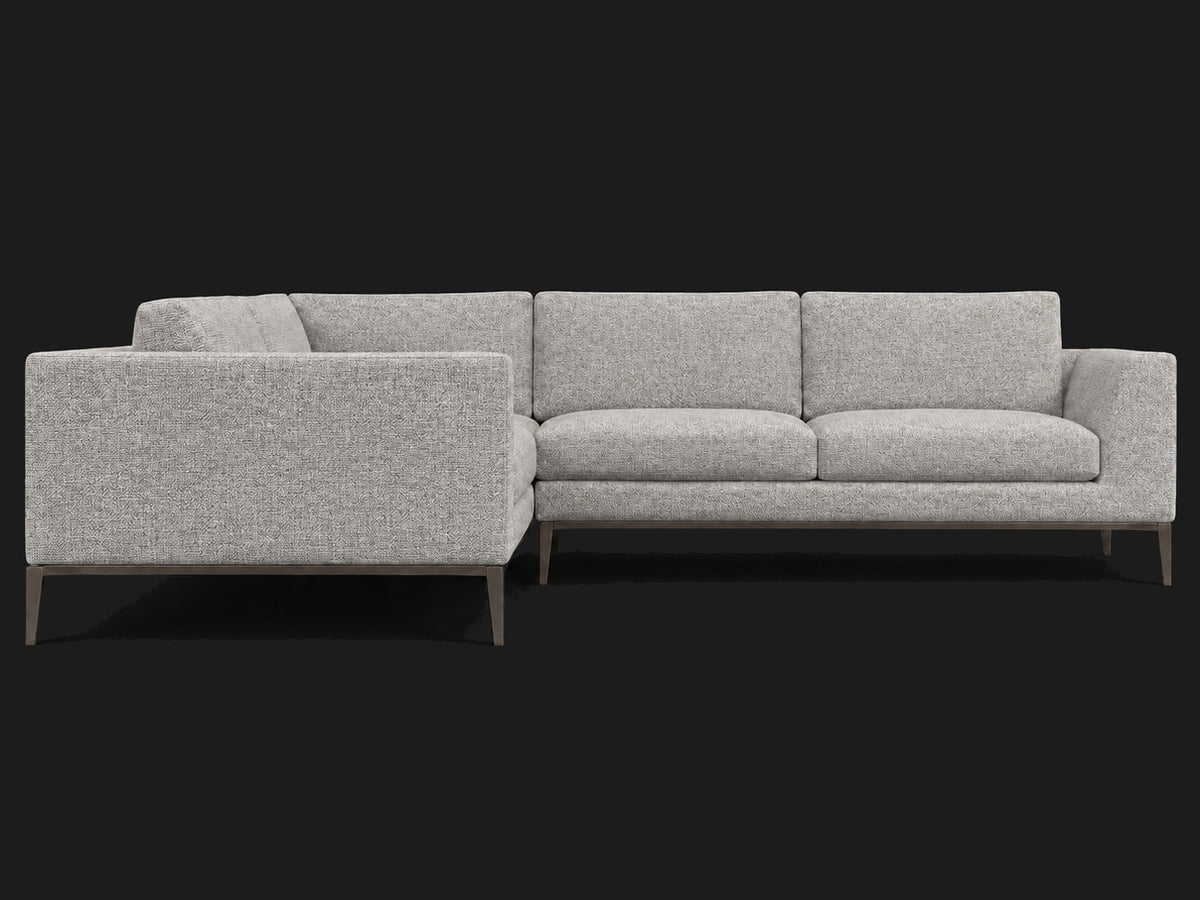 Italia Taper Arm Left-Arm L-Sectional – Heritage Belgian Linen Agate – Burnished Bronze #Fabric & Color_Heritage Belgian Linen Agate