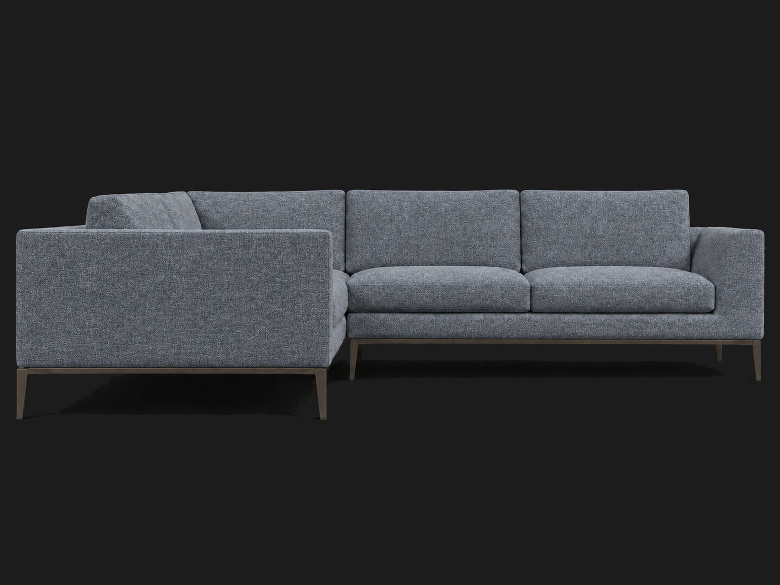 Italia Taper Arm Left-Arm L-Sectional – Heritage Belgian Linen Lake – Burnished Bronze #Fabric & Color_Heritage Belgian Linen Lake