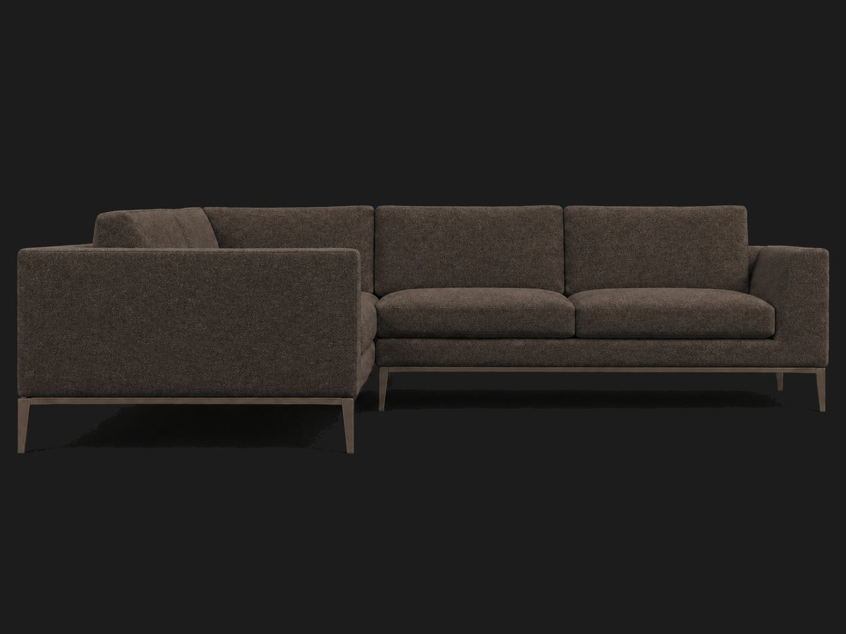 Italia Taper Arm Left-Arm L-Sectional – Italian Brushed Wool Cocoa – Burnished Bronze #Fabric & Color_Italian Brushed Wool Cocoa