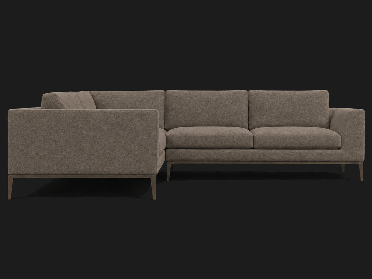 Italia Taper Arm Left-Arm L-Sectional – Italian Brushed Wool Fox – Burnished Bronze #Fabric & Color_Italian Brushed Wool Fox