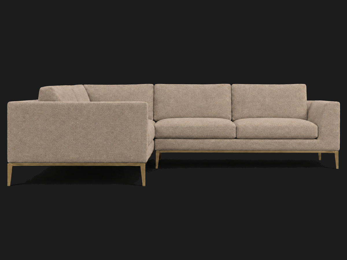 Italia Taper Arm Left-Arm L-Sectional – Italian Brushed Wool Fox – Matte Brass #Fabric & Color_Italian Brushed Wool Fox