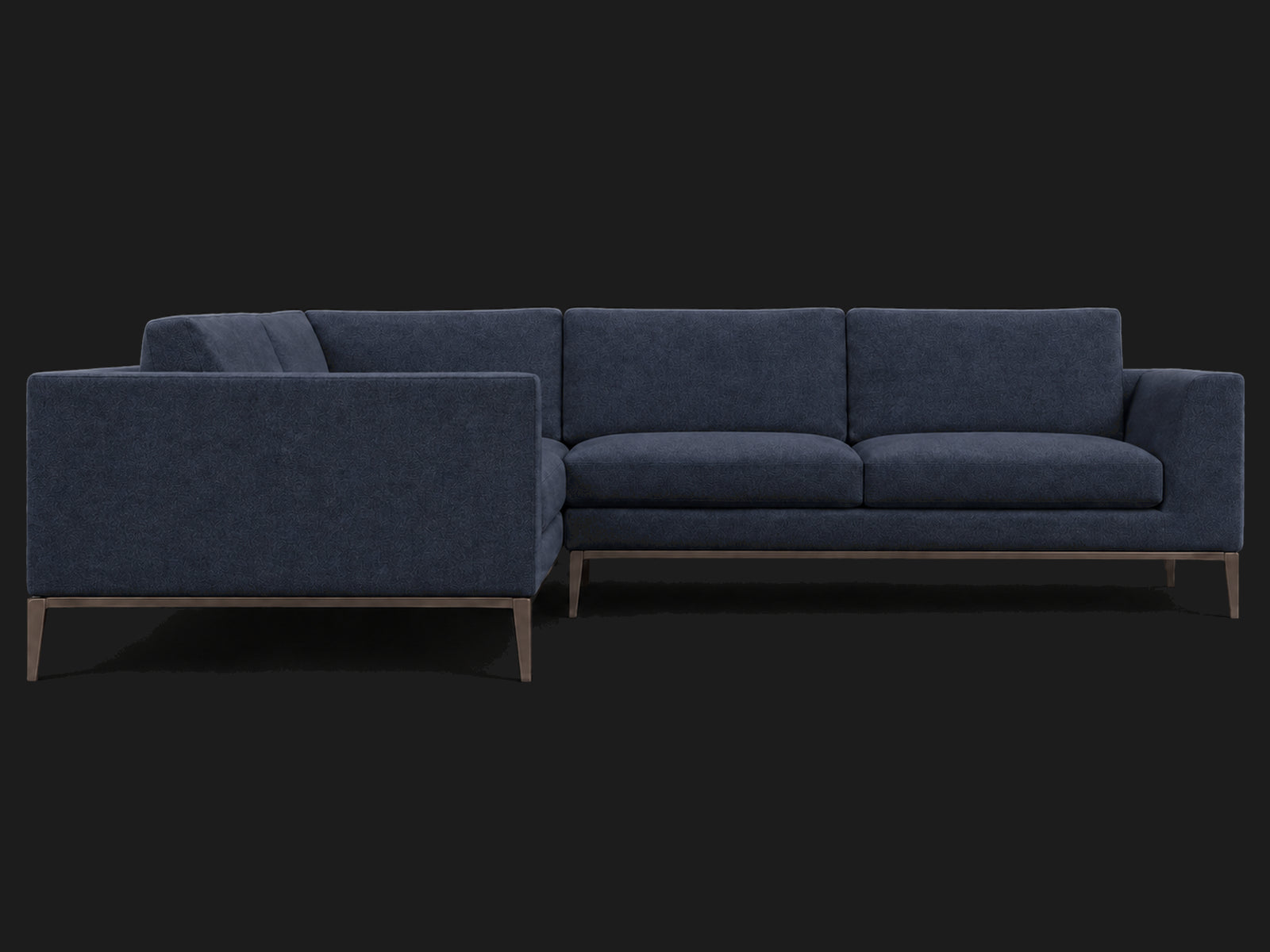 Italia Taper Arm Left-Arm L-Sectional – Italian Brushed Wool Harbor – Burnished Bronze #Fabric & Color_Italian Brushed Wool Harbor