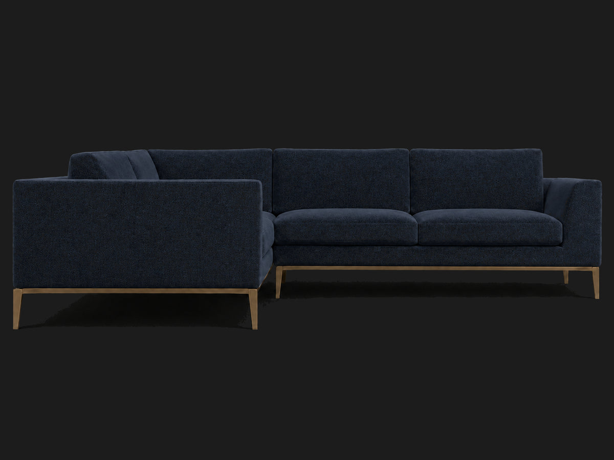 Italia Taper Arm Left-Arm L-Sectional – Mohair Admiral – Burnished Bronze #Fabric & Color_Mohair Admiral