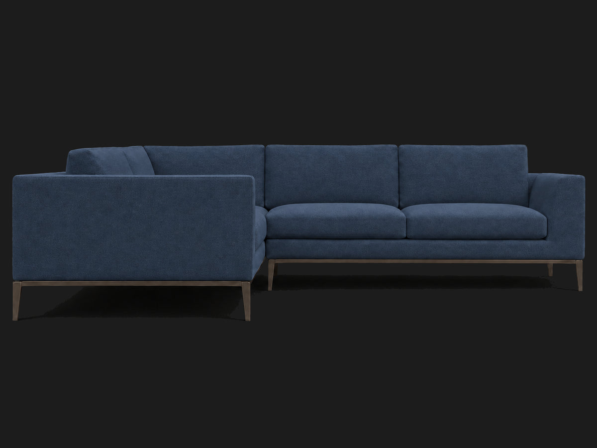 Italia Taper Arm Left-Arm L-Sectional – Performance Linen Weave Bay – Burnished Bronze #Fabric & Color_Performance Linen Weave Bay