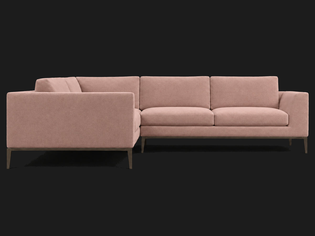 Italia Taper Arm Left-Arm L-Sectional – Performance Velvet Blossom – Burnished Bronze #Fabric & Color_Performance Velvet Blossom