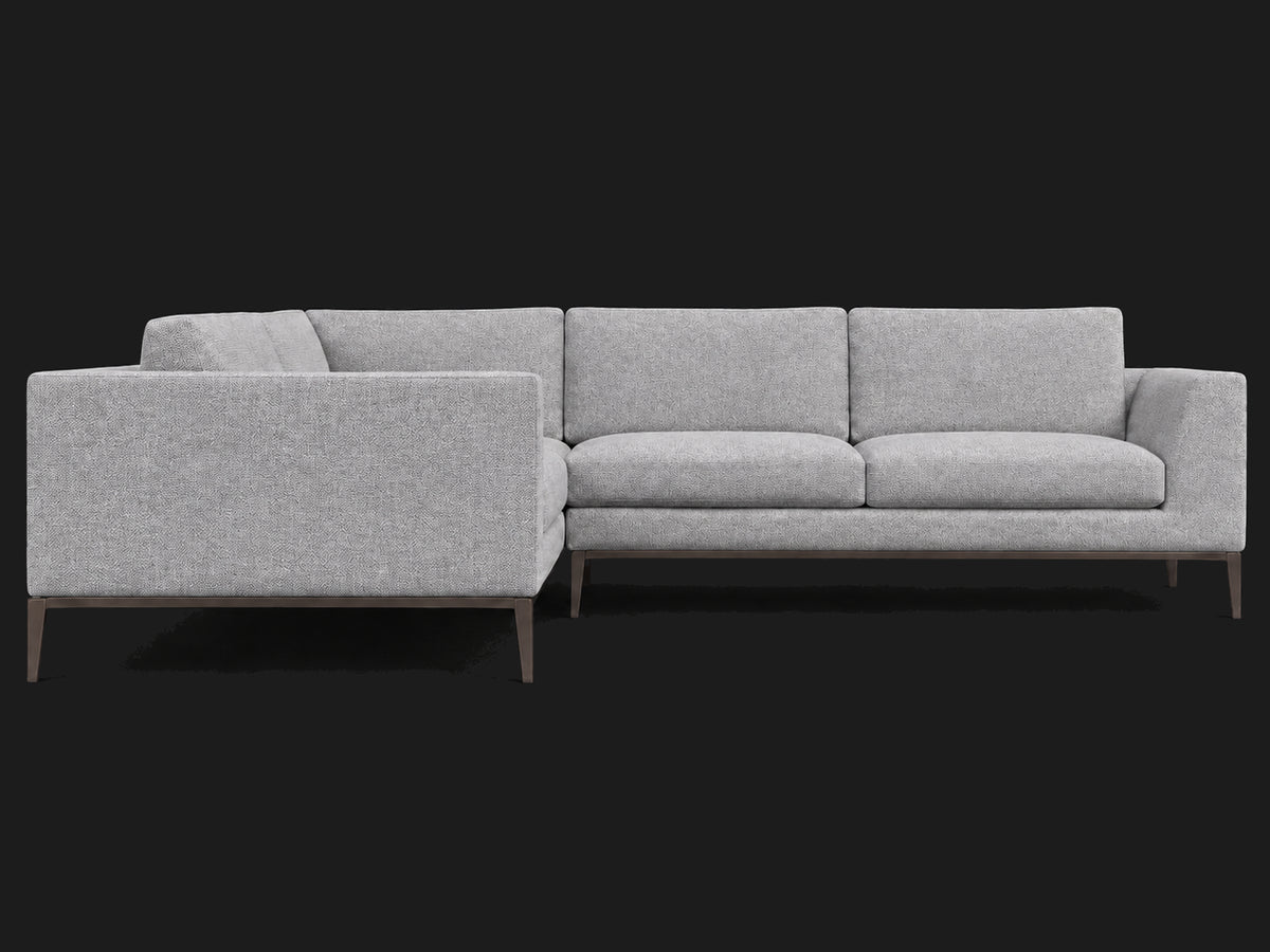 Italia Taper Arm Left-Arm L-Sectional – Performance Woven Chenille Rain – Burnished Bronze #Fabric & Color_Performance Woven Chenille Rain