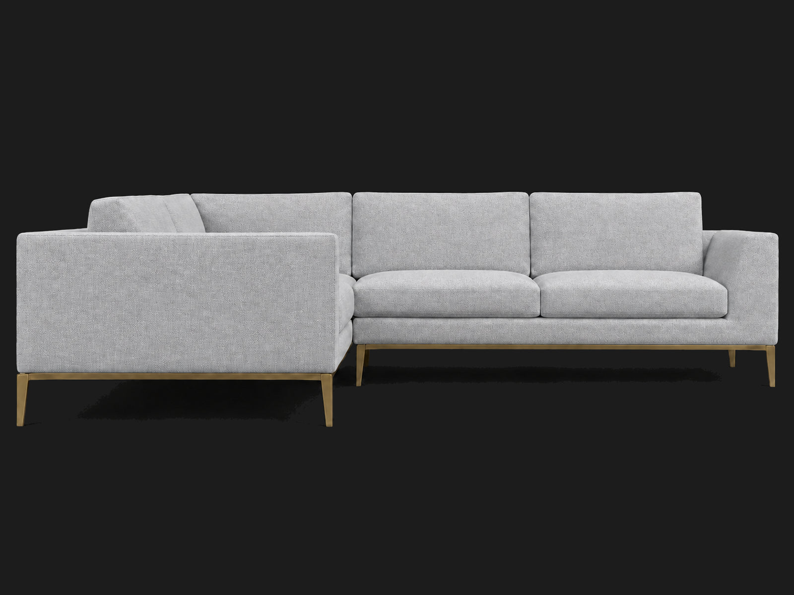 Italia Taper Arm Left-Arm L-Sectional – Performance Woven Chenille Rain – Matte Brass #Fabric & Color_Performance Woven Chenille Rain