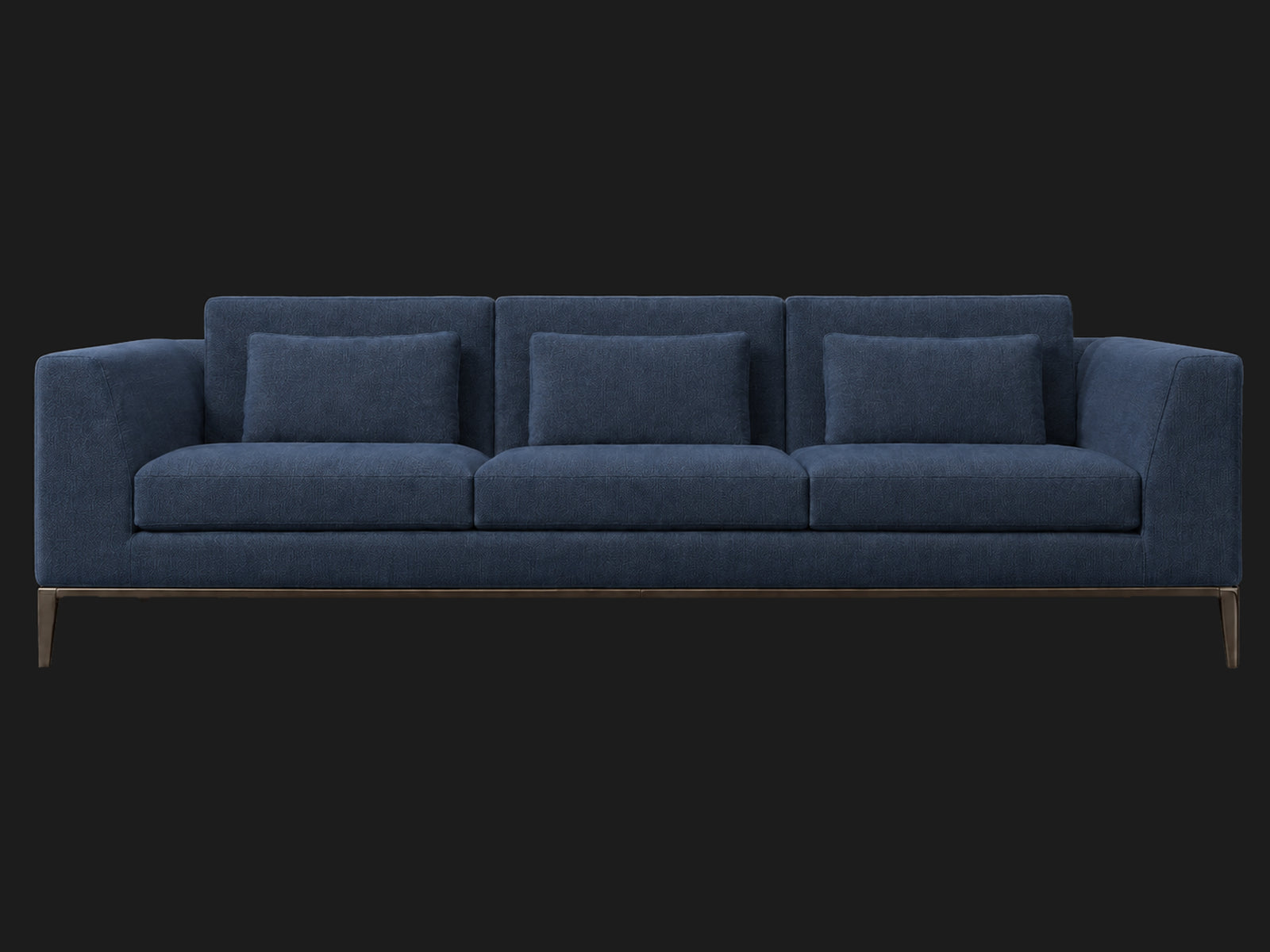 Italia Taper Arm 3-Cushion Sofa — Performance Linen Weave Bay — Burnished Bronze — front-source-1 #Fabric & Color_Performance Linen Weave Bay