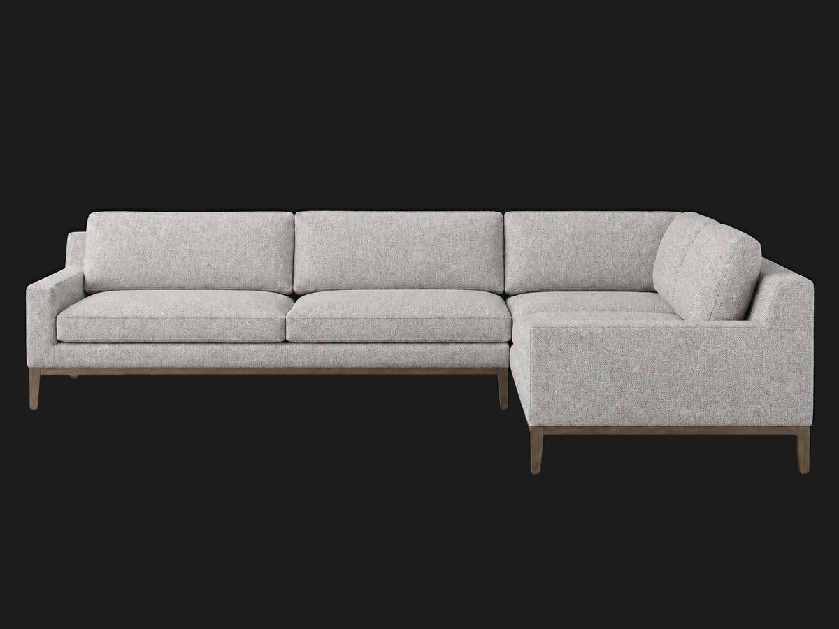 Italia Track Arm Left-Arm L-Sectional — Heritage Belgian Linen Agate