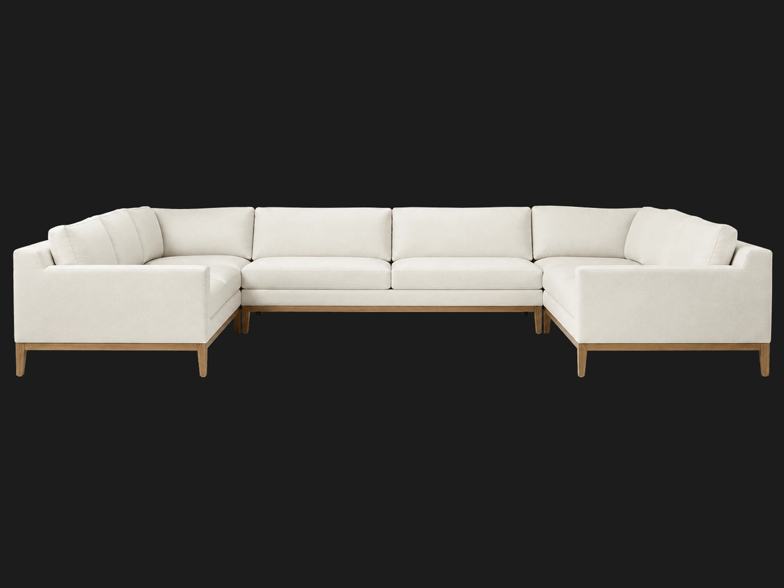 Italia Track Arm U-Sectional - Italian Brushed Wool Vanilla - Angle