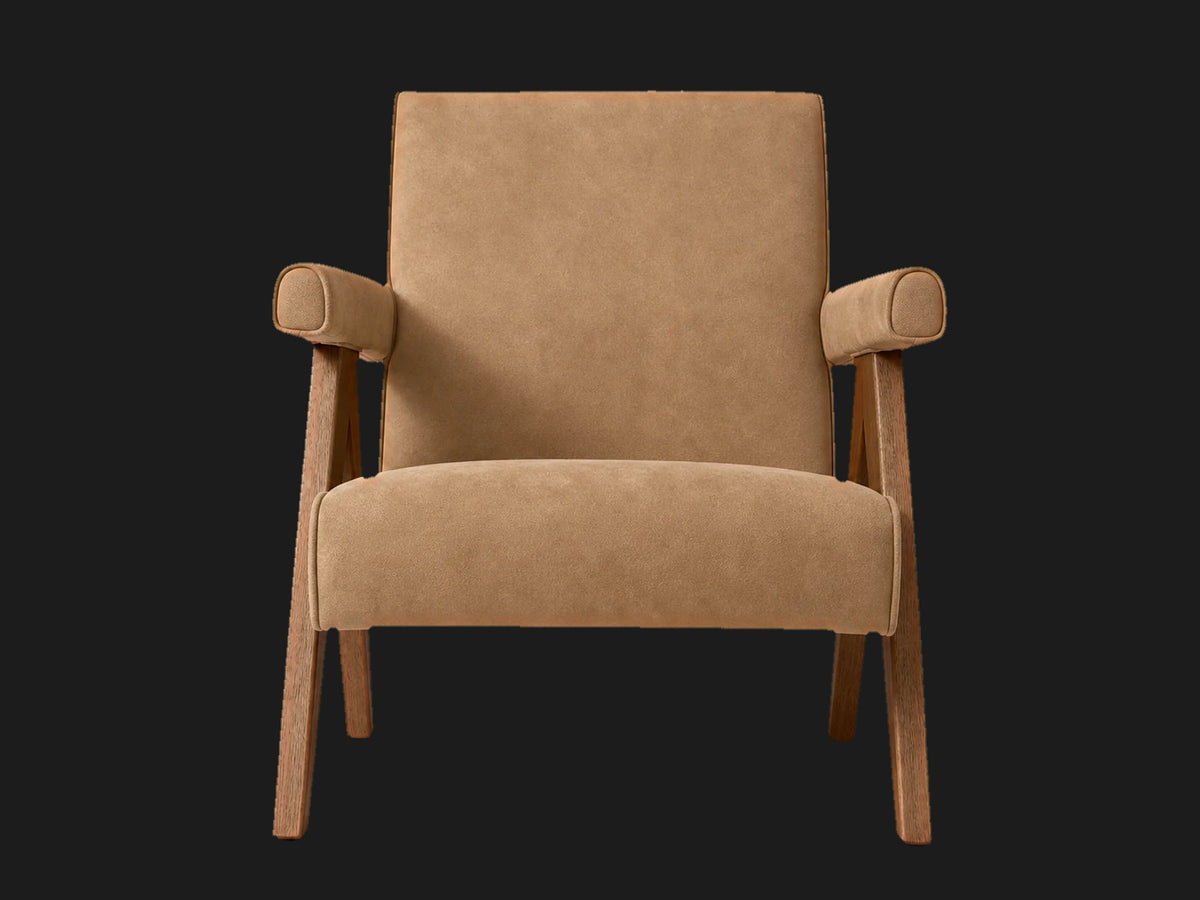 lounge-chairs E23221121288 front nubuck-leather-rye v01