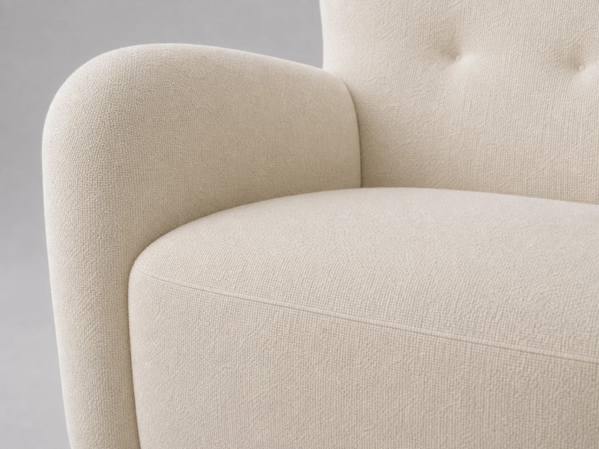 E25924378586 lounge chair cushion detail in Italian Brushed Wool Vanilla