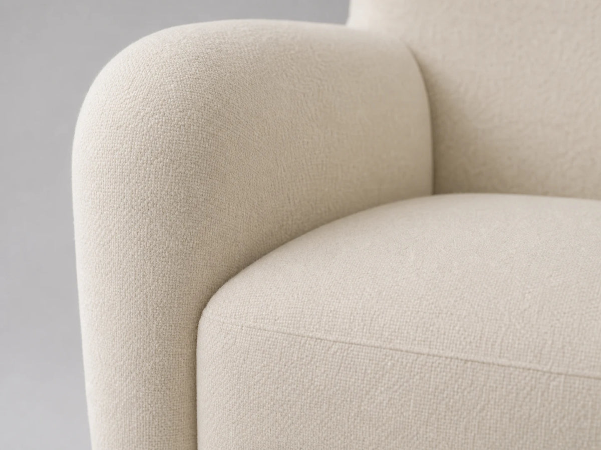 E25924378586 lounge chair material detail in Italian Brushed Wool Vanilla
