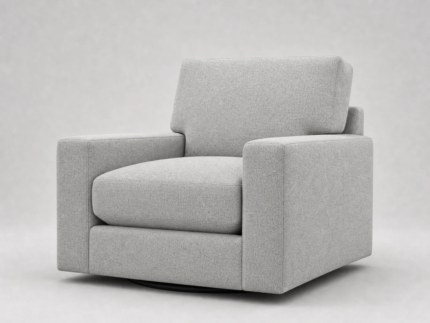 PB Comfort Swivel XL chair 45-degree view in Italian Brushed Wool Moon