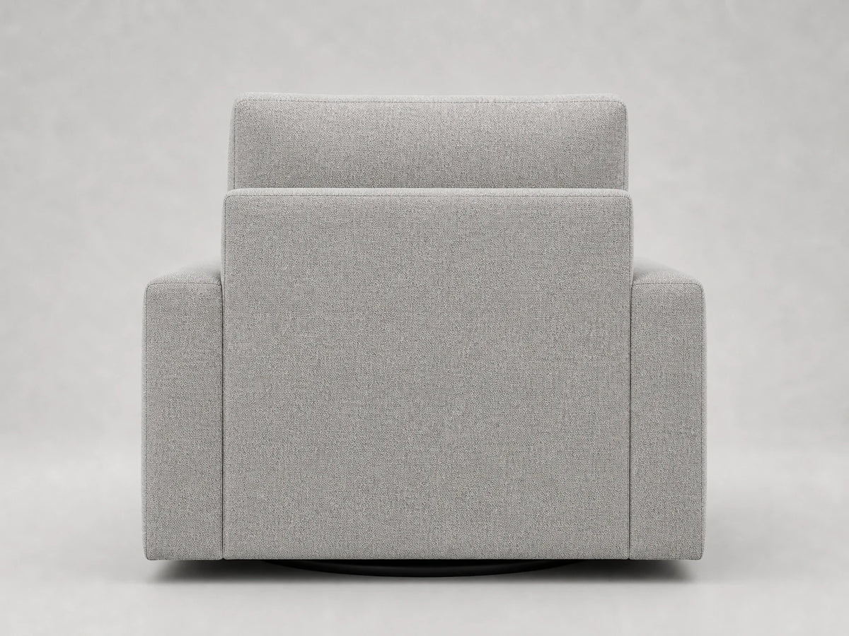 PB Comfort Swivel XL chair back view in Italian Brushed Wool Moon