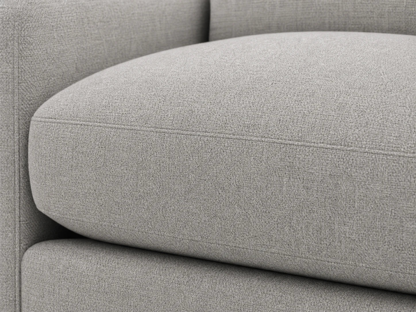 PB Comfort Swivel XL chair cushion detail in Italian Brushed Wool Moon
