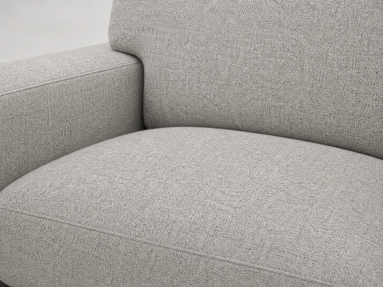 PB Comfort Swivel XL chair material detail in Italian Brushed Wool Moon