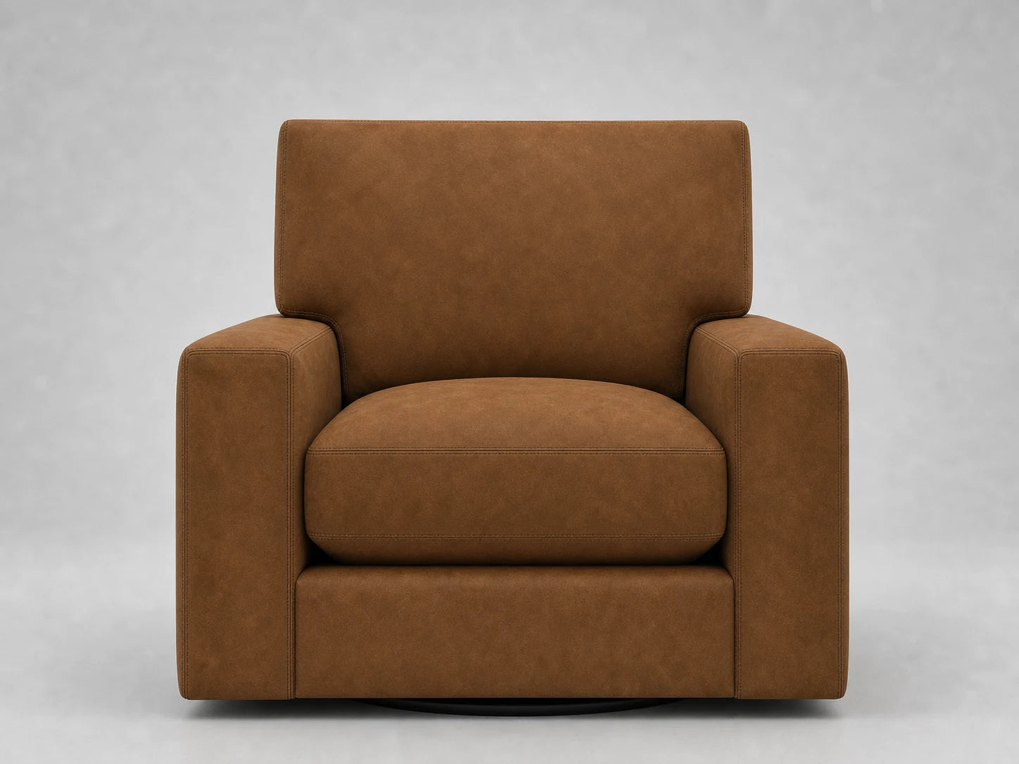 lounge-chairs-pb-comfort-swivel-xl-belgian-linen-agate #Fabric & Color_Nubuck Leather Saddle