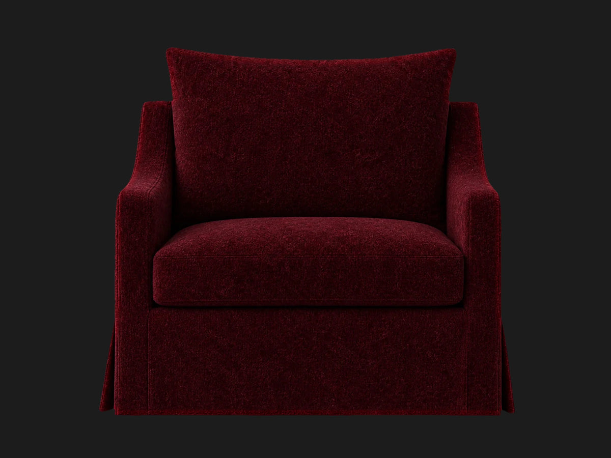 lounge-chairs_york-slope-swivel-linen-weave-pure-white #Fabric & Color_Mohair Crimson