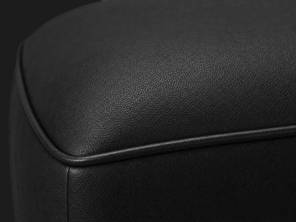 Edgewood leather swivel chair material detail in Costa Leather Jet