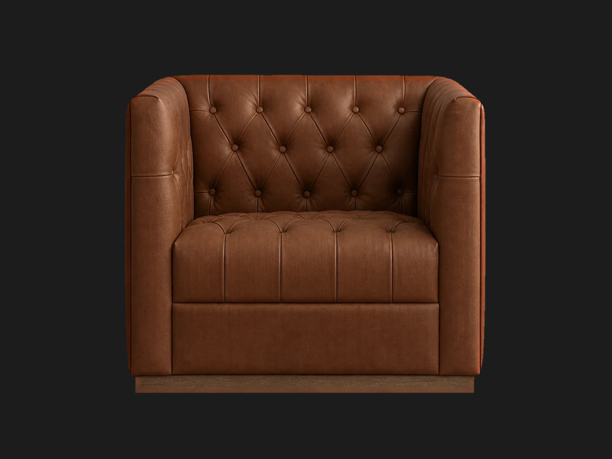 edgewood-leather-swivel-chair_costa-leather-jet #Fabric & Color_Top Grain Aniline Leather Chestnut Brown