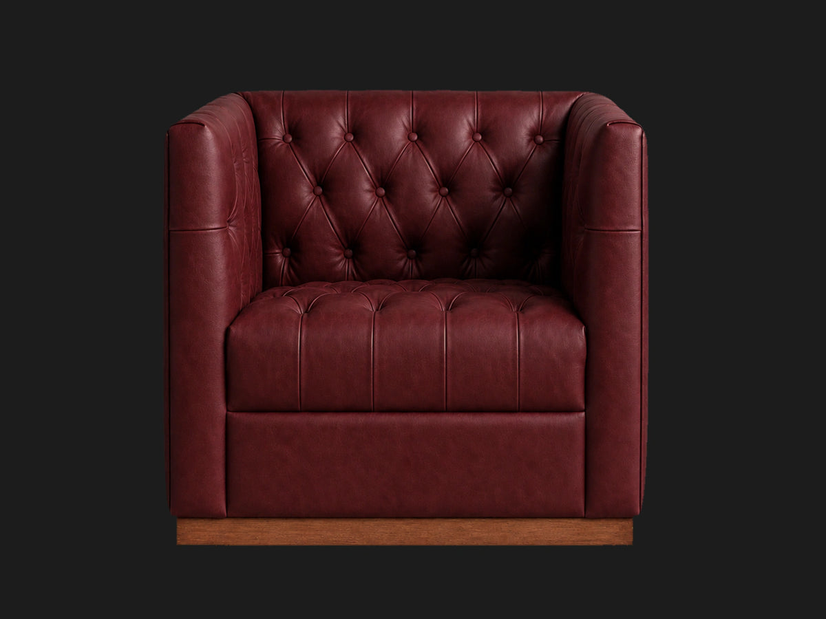 edgewood-leather-swivel-chair_costa-leather-jet #Fabric & Color_Top Grain Aniline Leather Oxblood