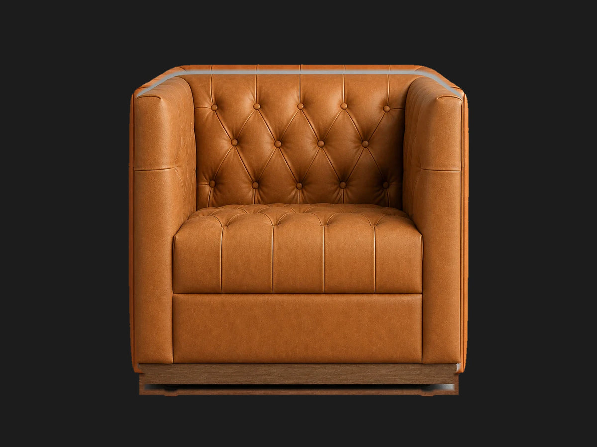 edgewood-leather-swivel-chair_costa-leather-jet #Fabric & Color_Top Grain Aniline Leather Saddle Tan