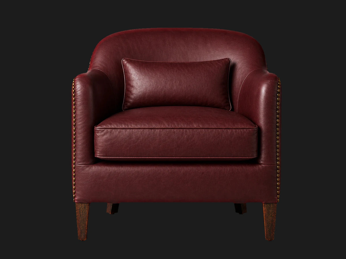 lounge-chairs-aniline-leather-black-walnut-vintage #Fabric & Color_Top Grain Aniline Leather Oxblood