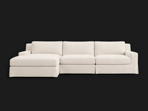 Modena Slipcovered Modular Track Arm 4-Piece Chaise Sectional