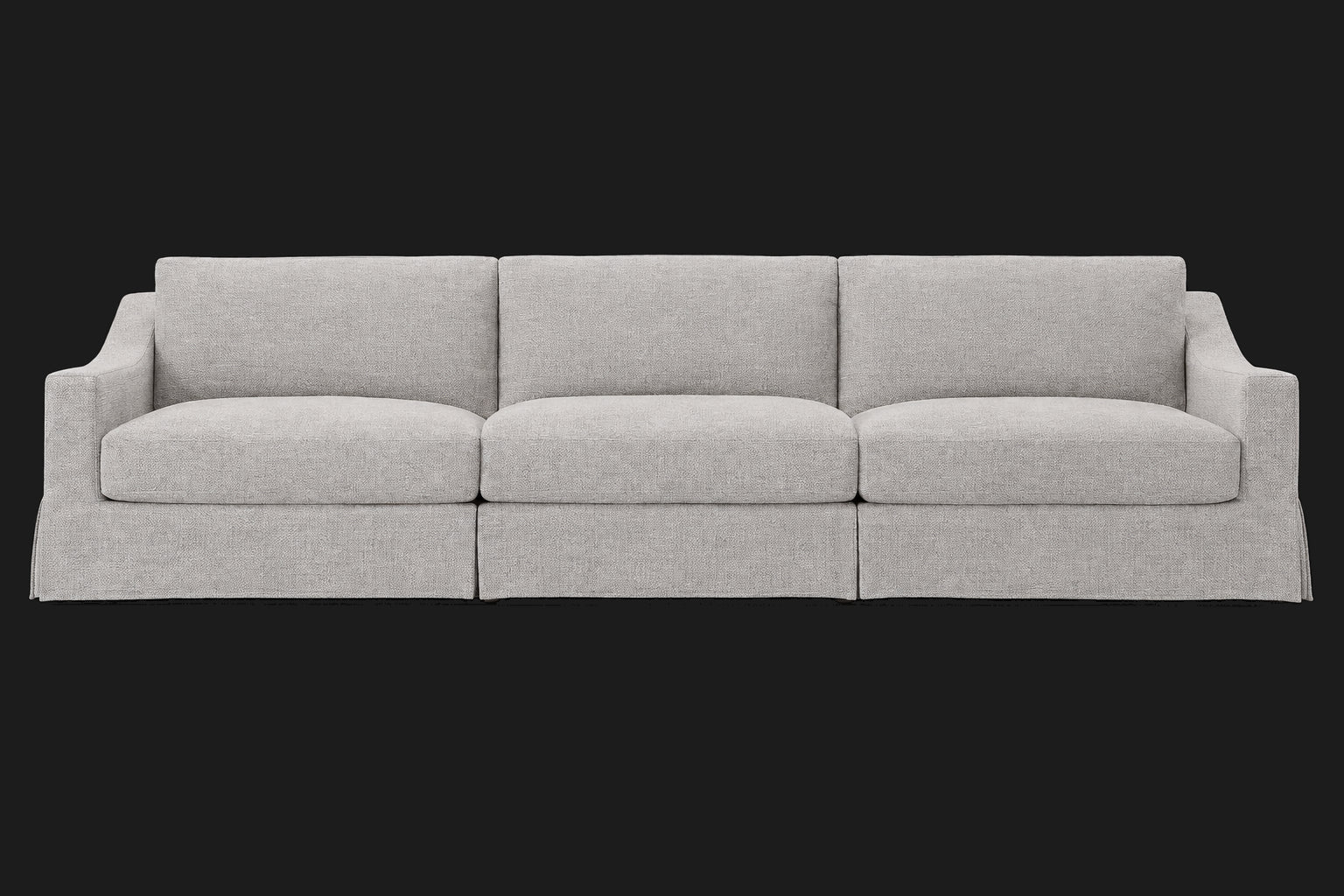 MODENA Slipcovered Modular Slope Arm 3-Piece Sofa — Heritage Belgian Linen Agate