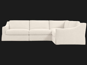 MODENA SLIPCOVERED MODULAR SLOPE ARM 4-PIECE RIGHT-ARM L-SECTIONAL