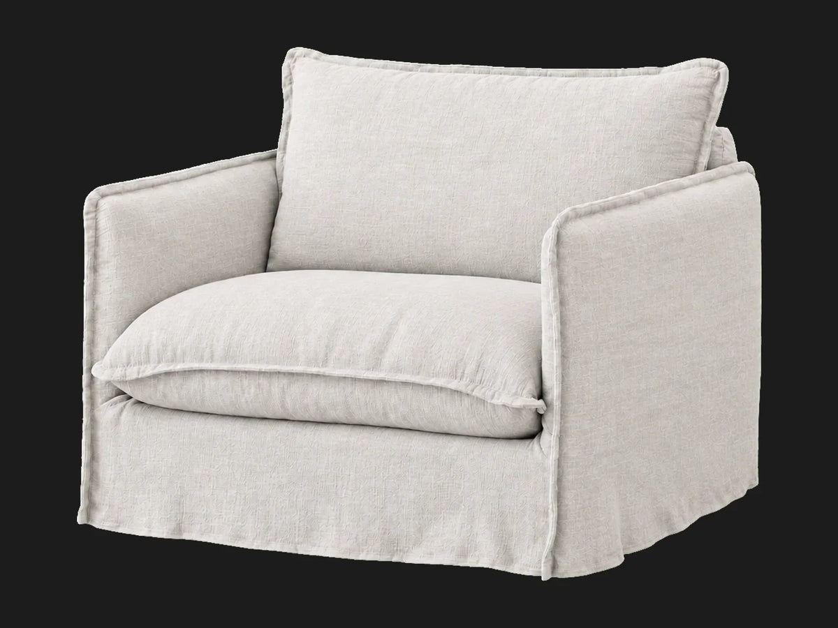 Neva Chair #Fabric & Color_Heritage Belgian Linen Egret