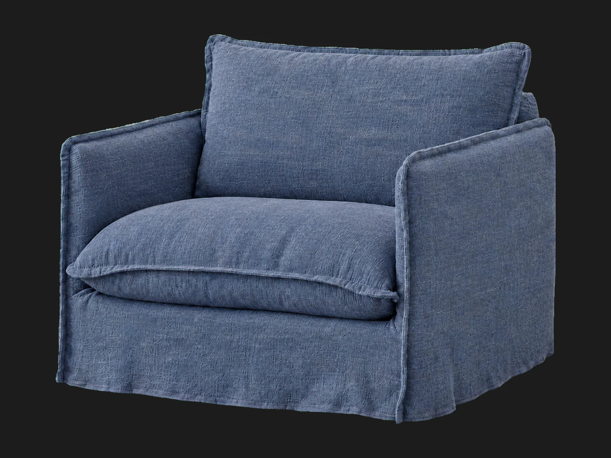 Neva Chair #Fabric & Color_Heritage Belgian Linen Lake