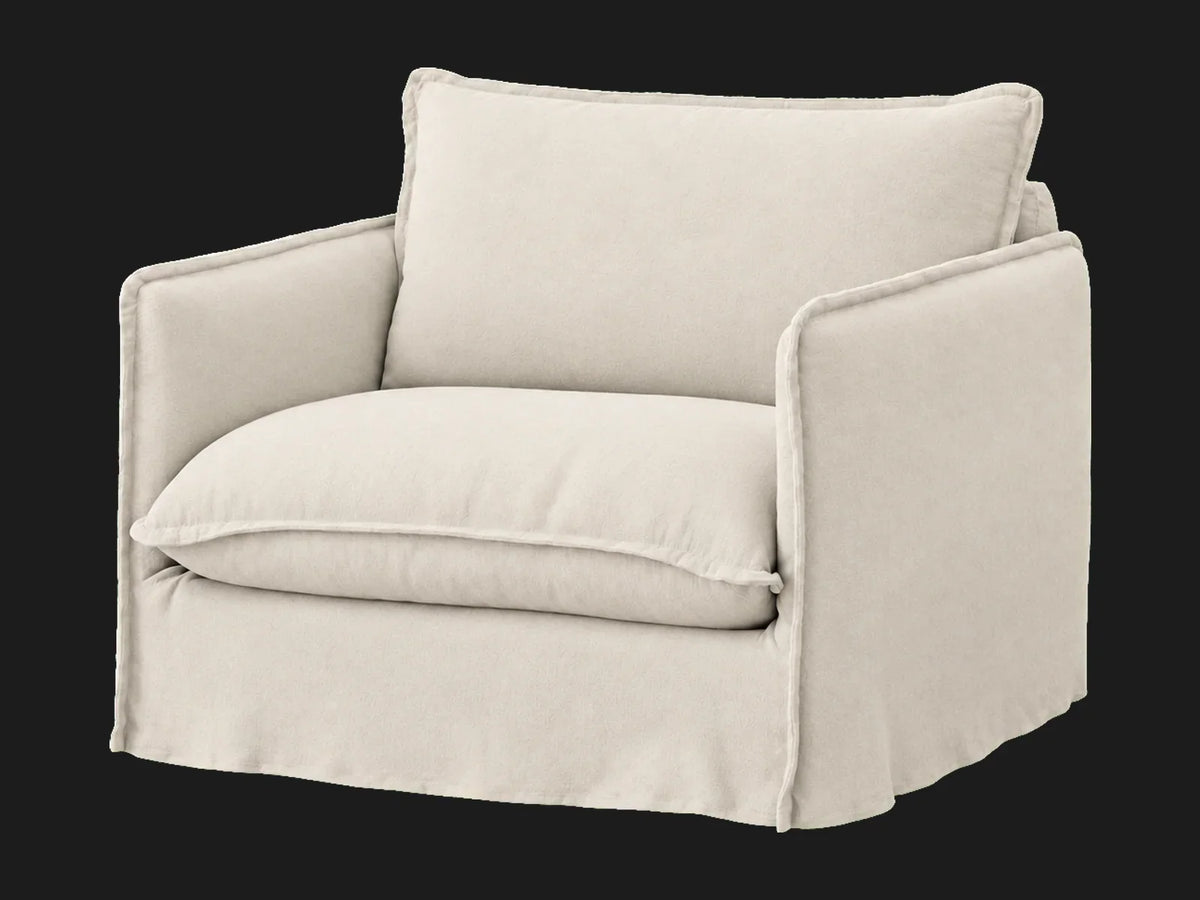 Neva Chair - Italian Brushed Wool Vanilla