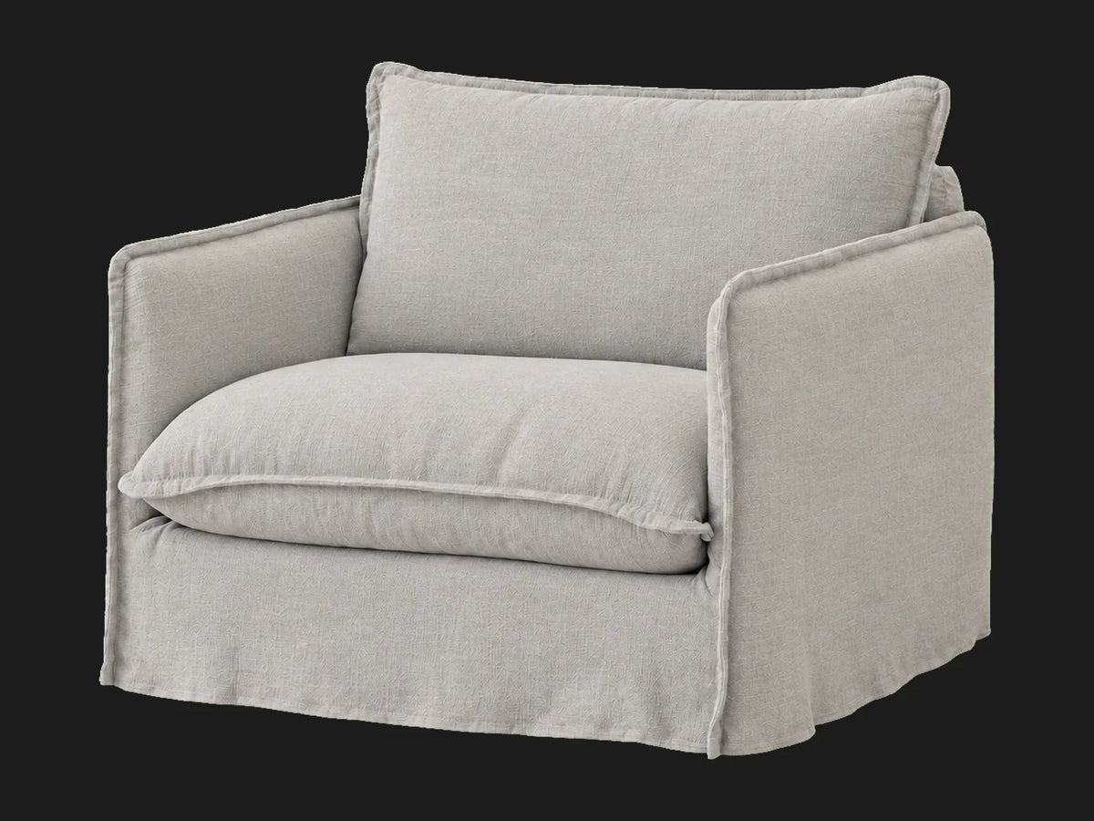 Neva Chair #Fabric & Color_Performance Linen Weave Cloud